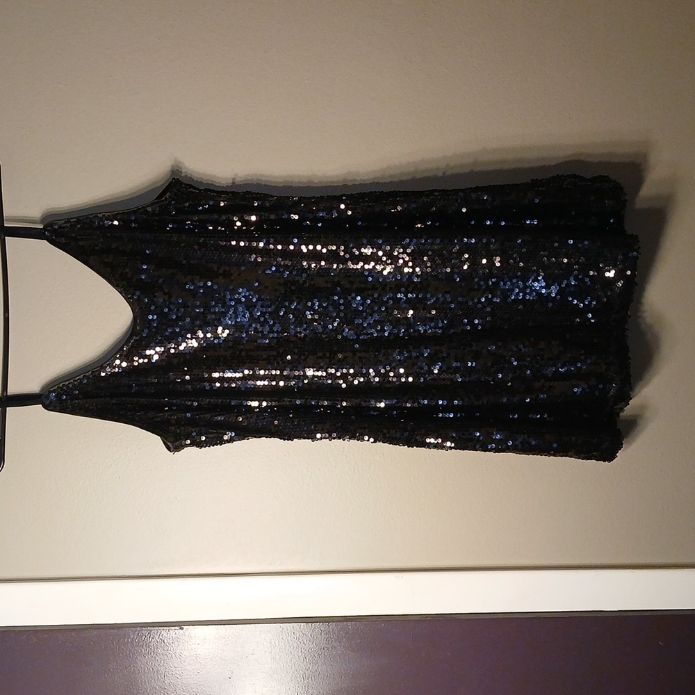 NWT BLACK SEQUINED EVENING PARTY COCKTAIL DRESS ALLEGRA K MEDIUM